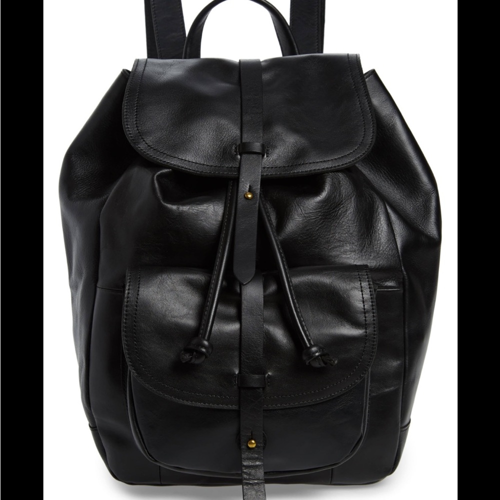 Madewell Black Backpack with Drawstring Closure